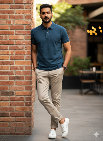 Le Polo Classique T-shirt - Petrol Blue
