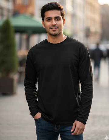 Black Full Sleeve T-Shirt