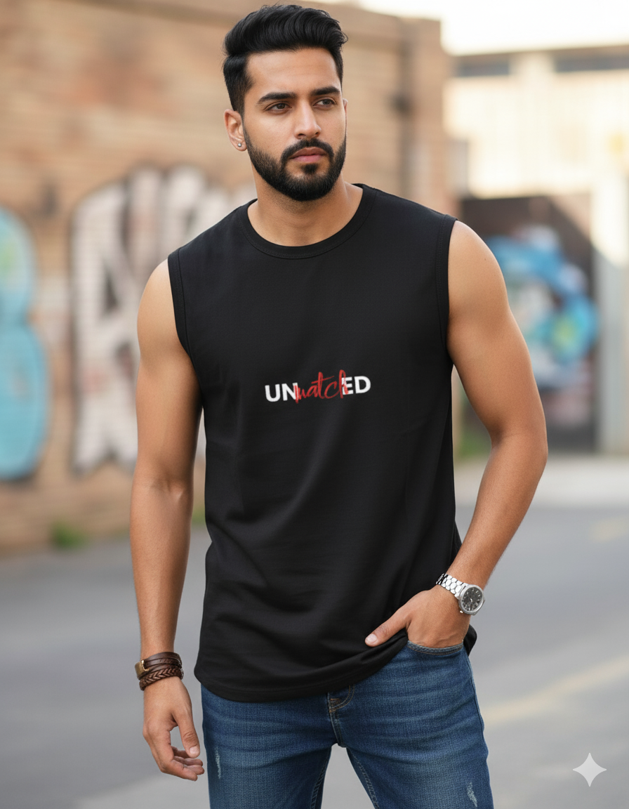 Unmatched Sleeveless T-Shirt