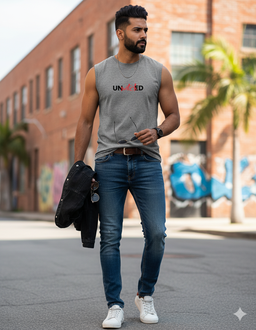 Unmatched Sleeveless T-Shirt