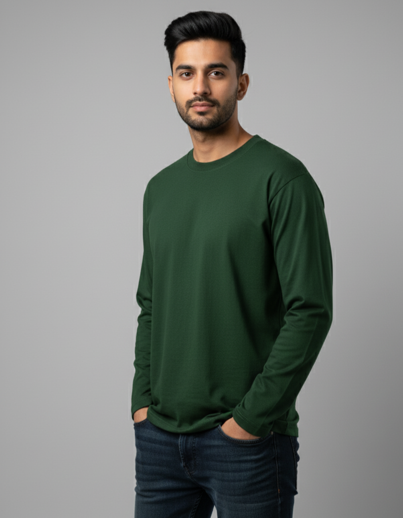 Bottle Green Full Sleeve T-Shirt