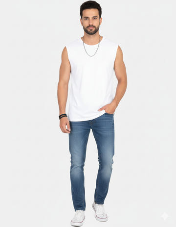 White CoreFlex Sleeveless T-Shirt