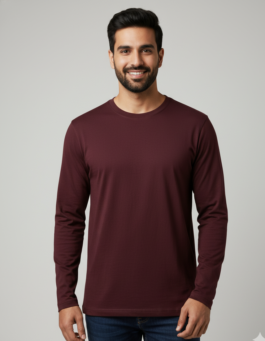 Maroon Full Sleeve T-Shirt