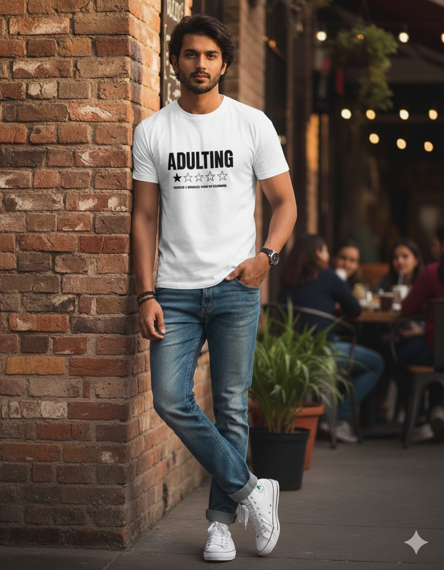 Adulting Silhouette Classic Stretch T-shirt