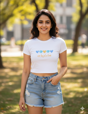 Yellow Heart Crop Tee