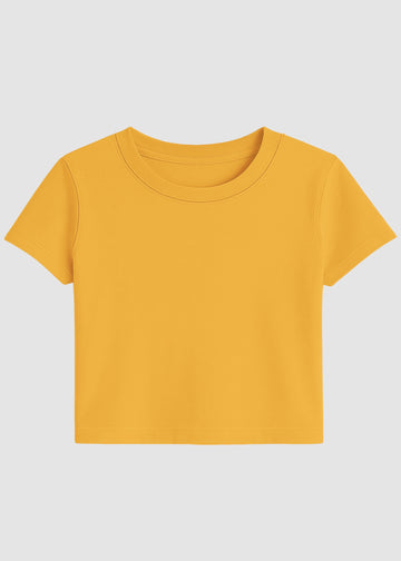 Golden Yellow Basic Crop Top
