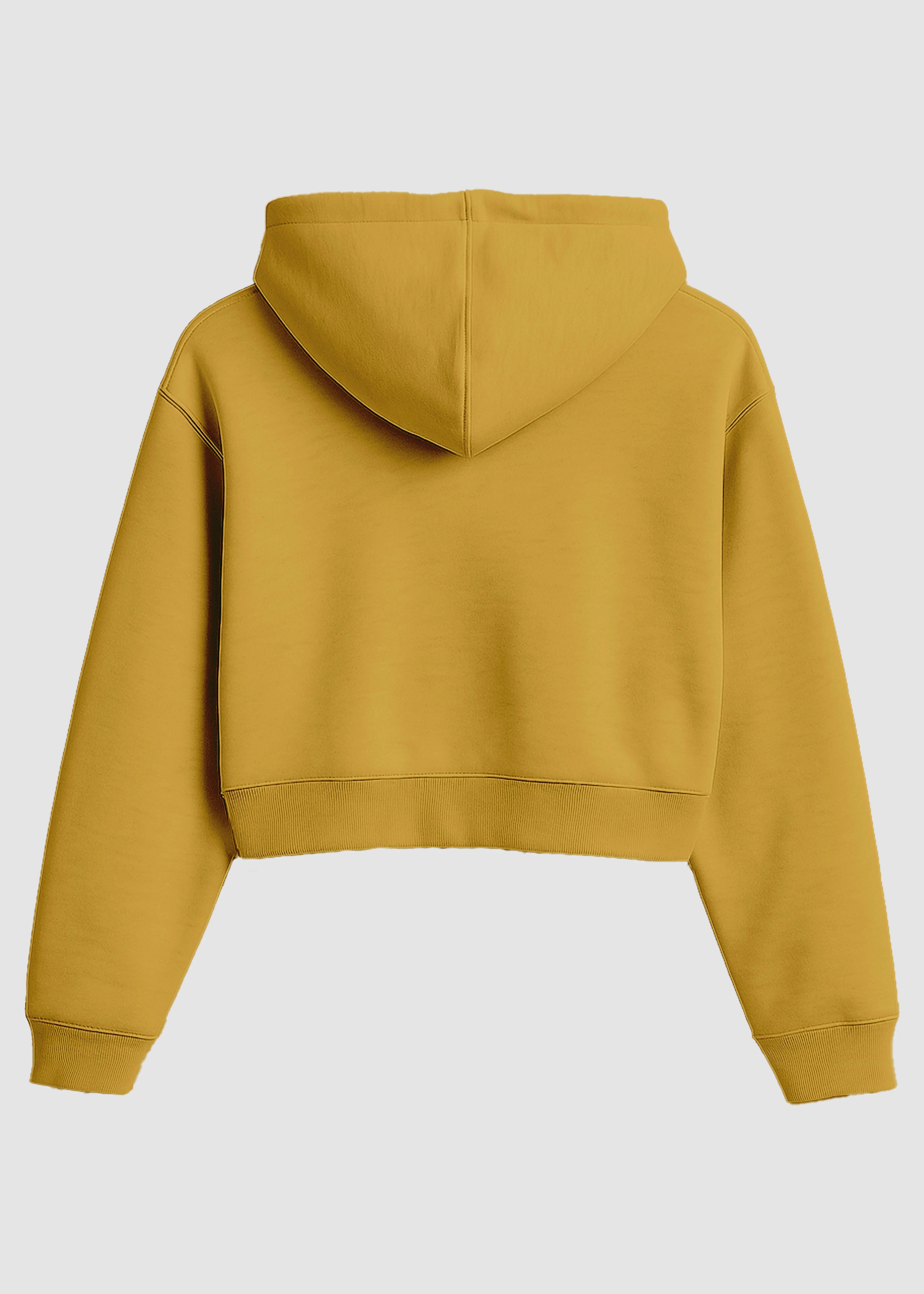 Mustard Yellow Cropped Hoodie