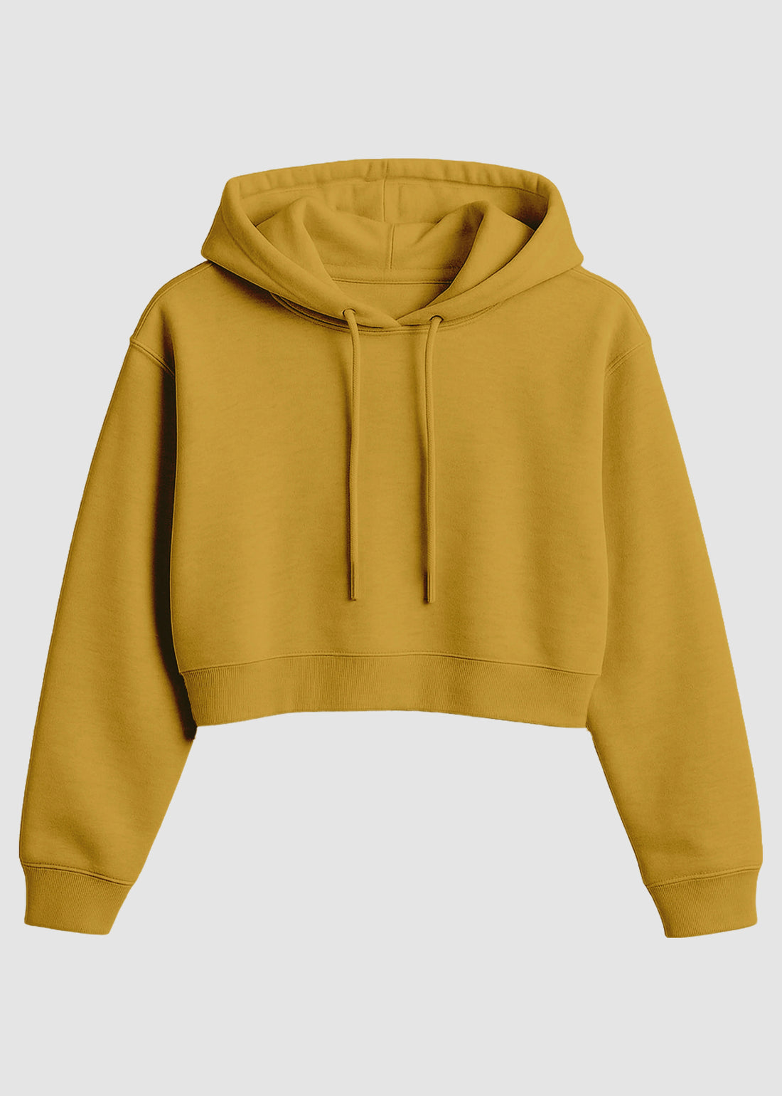 Mustard Yellow Cropped Hoodie