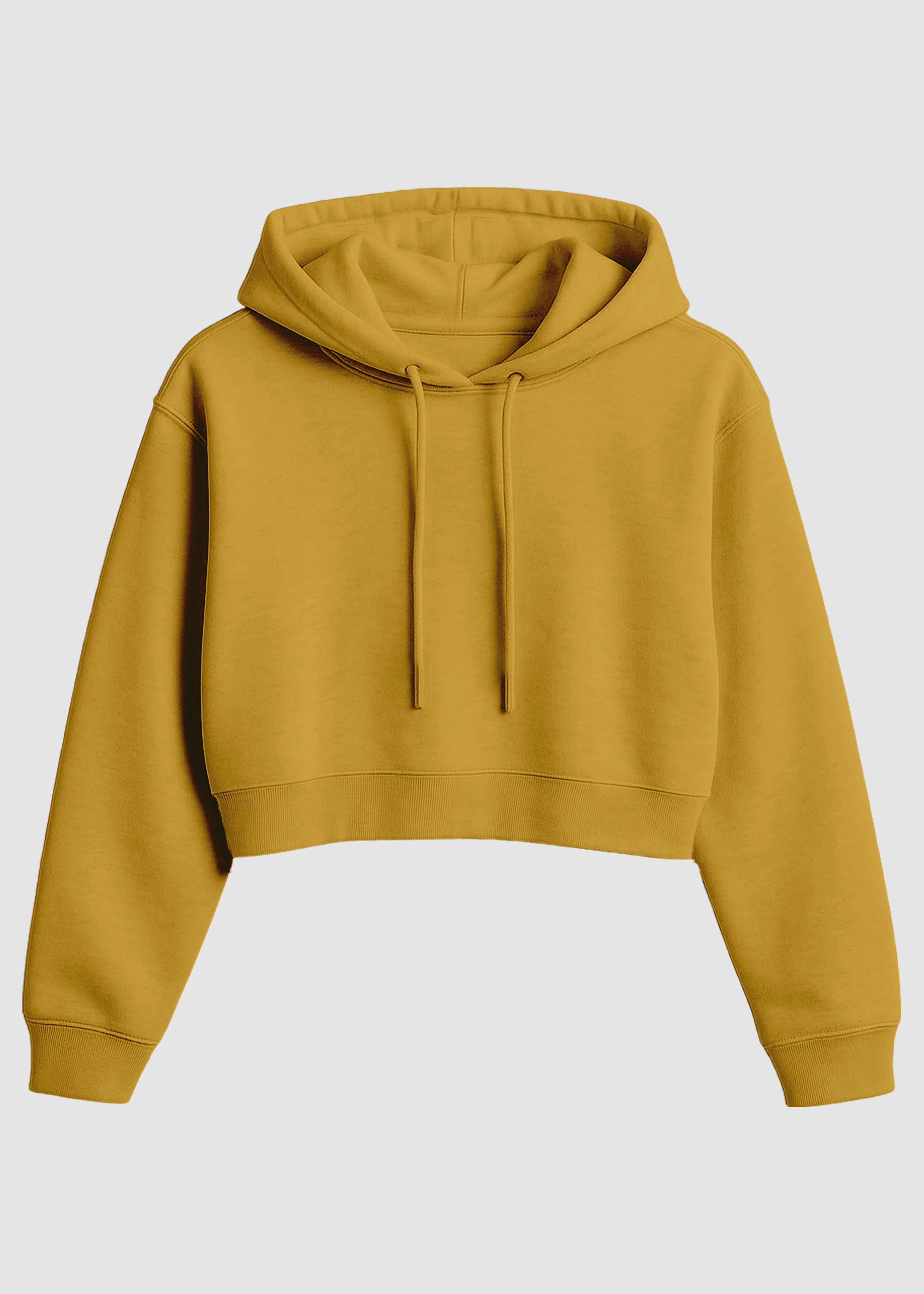 Mustard Yellow Cropped Hoodie