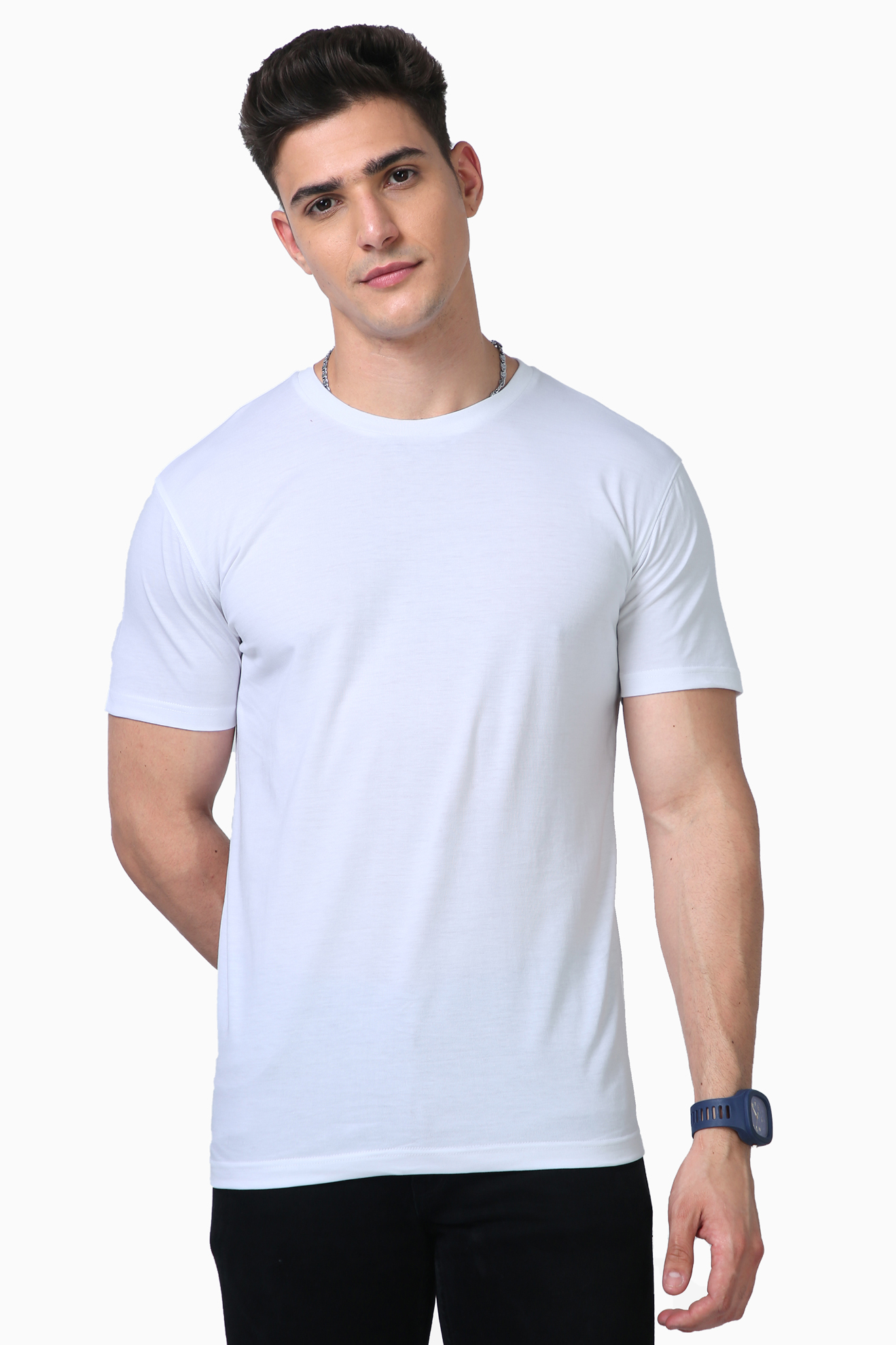 White Solid Vibe Supima Cotton T-Shirt