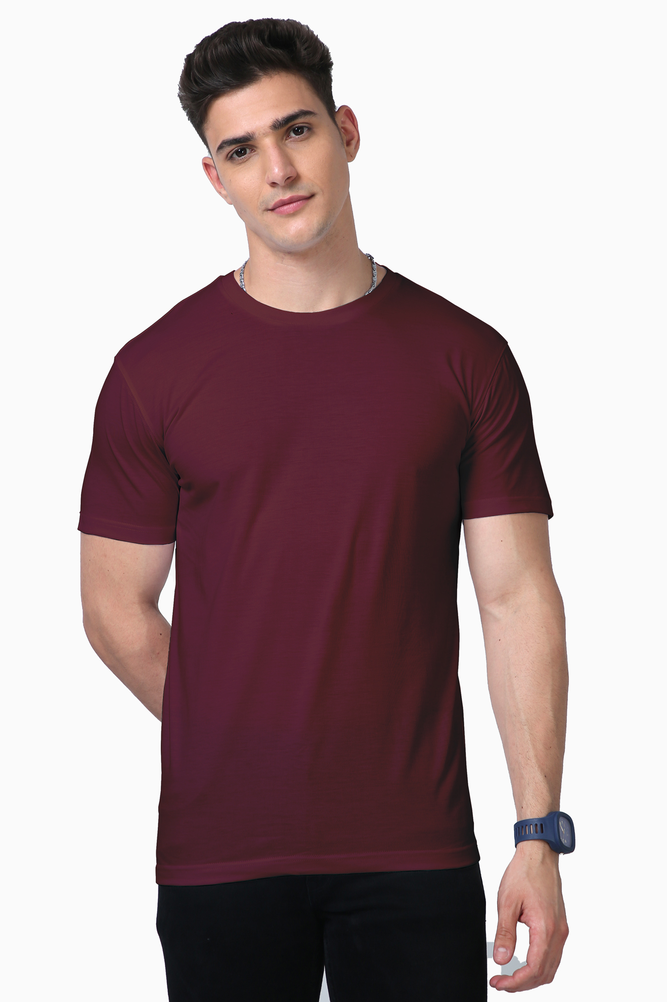 Maroon Solid Vibe Supima Cotton T-Shirt