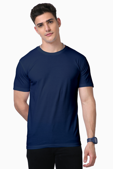 Navy Blue Solid Vibe Supima Cotton T-Shirt