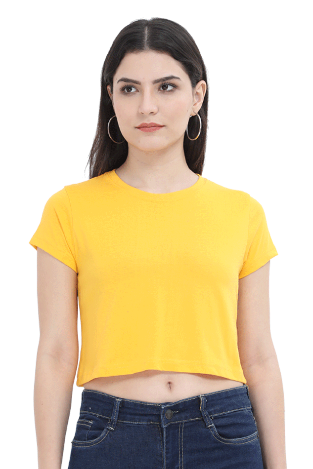 Golden Yellow Basic Crop Top