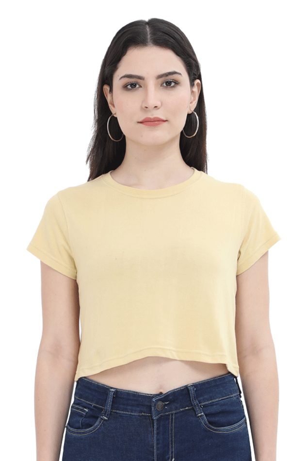 Beige Basic Crop Top