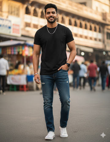 Black Silhouette Classic Stretch T-shirt
