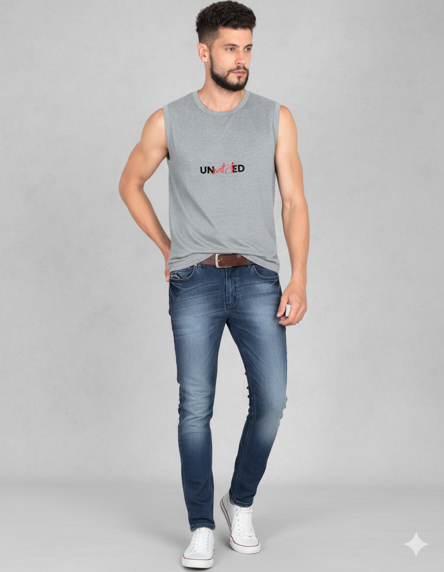 Unmatched Sleeveless T-Shirt