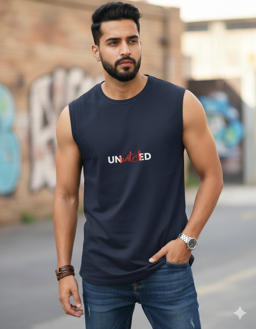 Unmatched Sleeveless T-Shirt