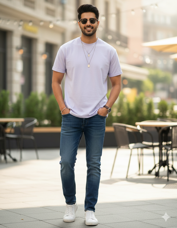 Lavender Silhouette Classic Stretch T-shirt