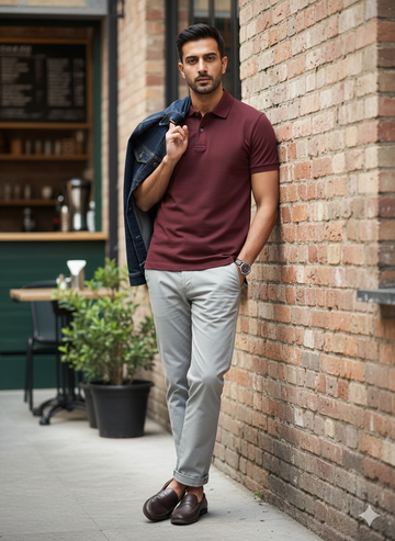 Le Polo Classique T-shirt - Maroon