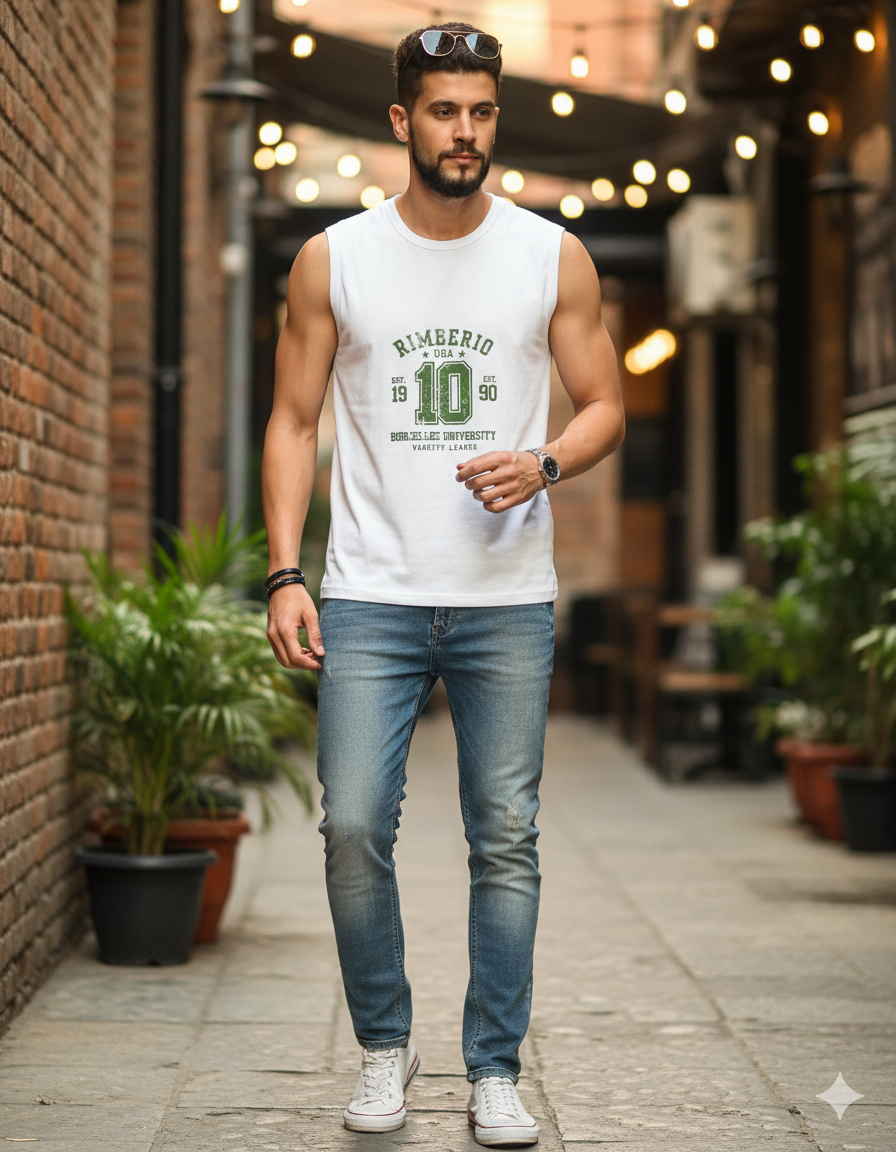 Retro Campus Fit Sleeveless T-Shirt