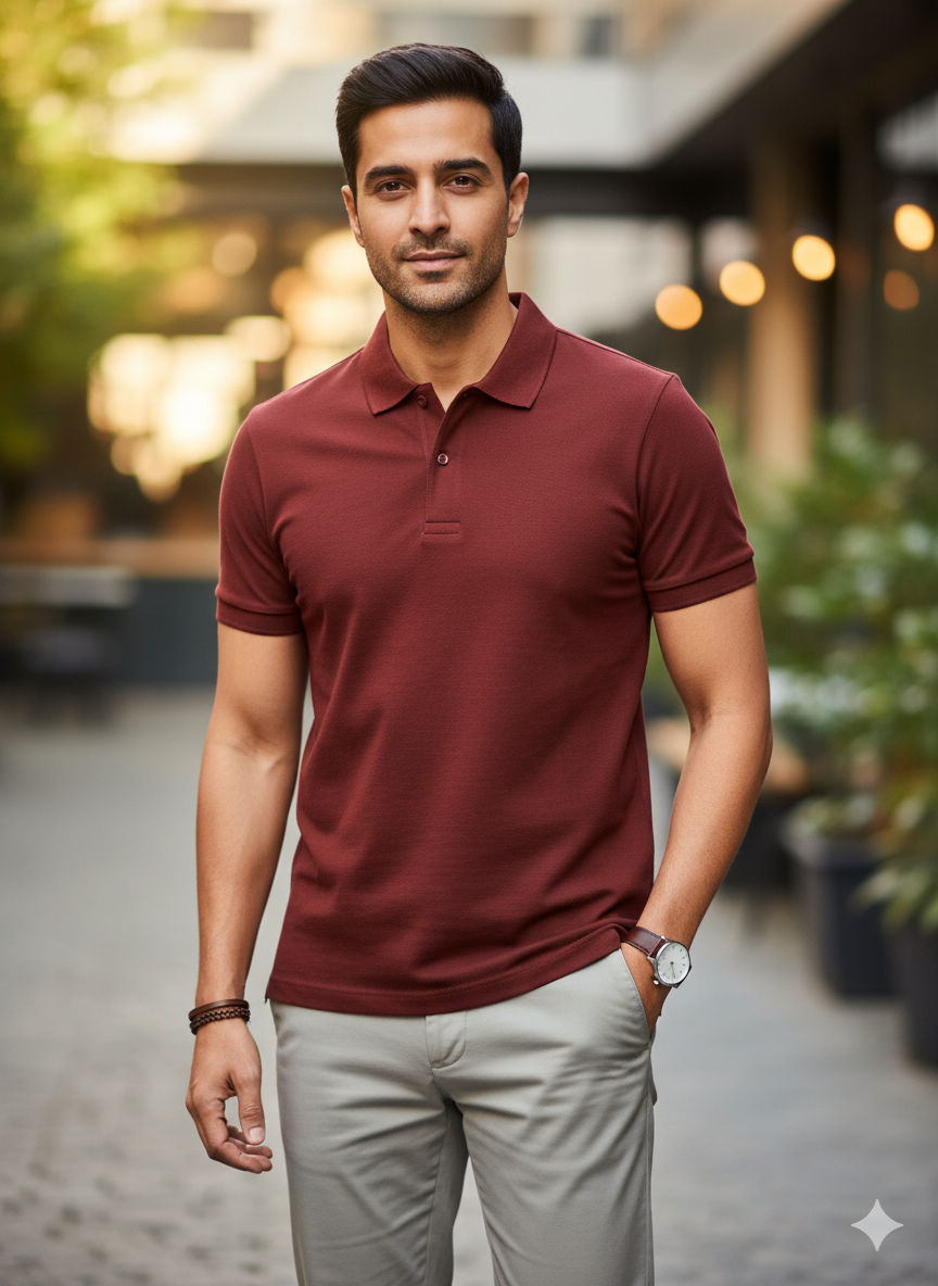 Le Polo Classique T-shirt - Brick Red