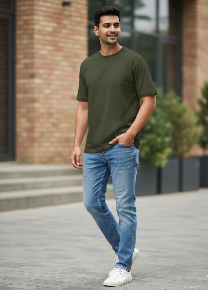Olive Green Core Classic Crew T-Shirt