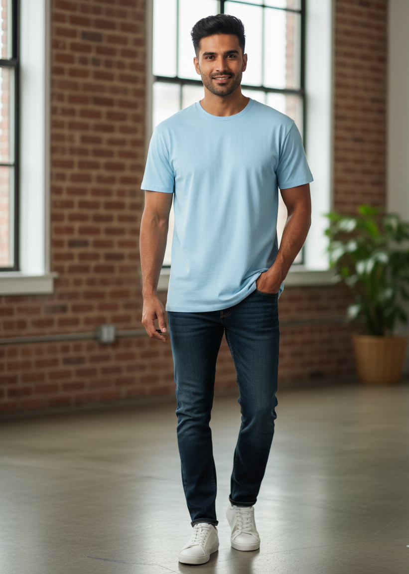 Light Blue Core Classic Crew T-Shirt