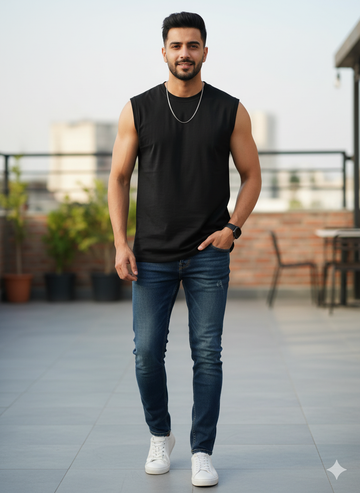 Black CoreFlex Sleeveless T-Shirt