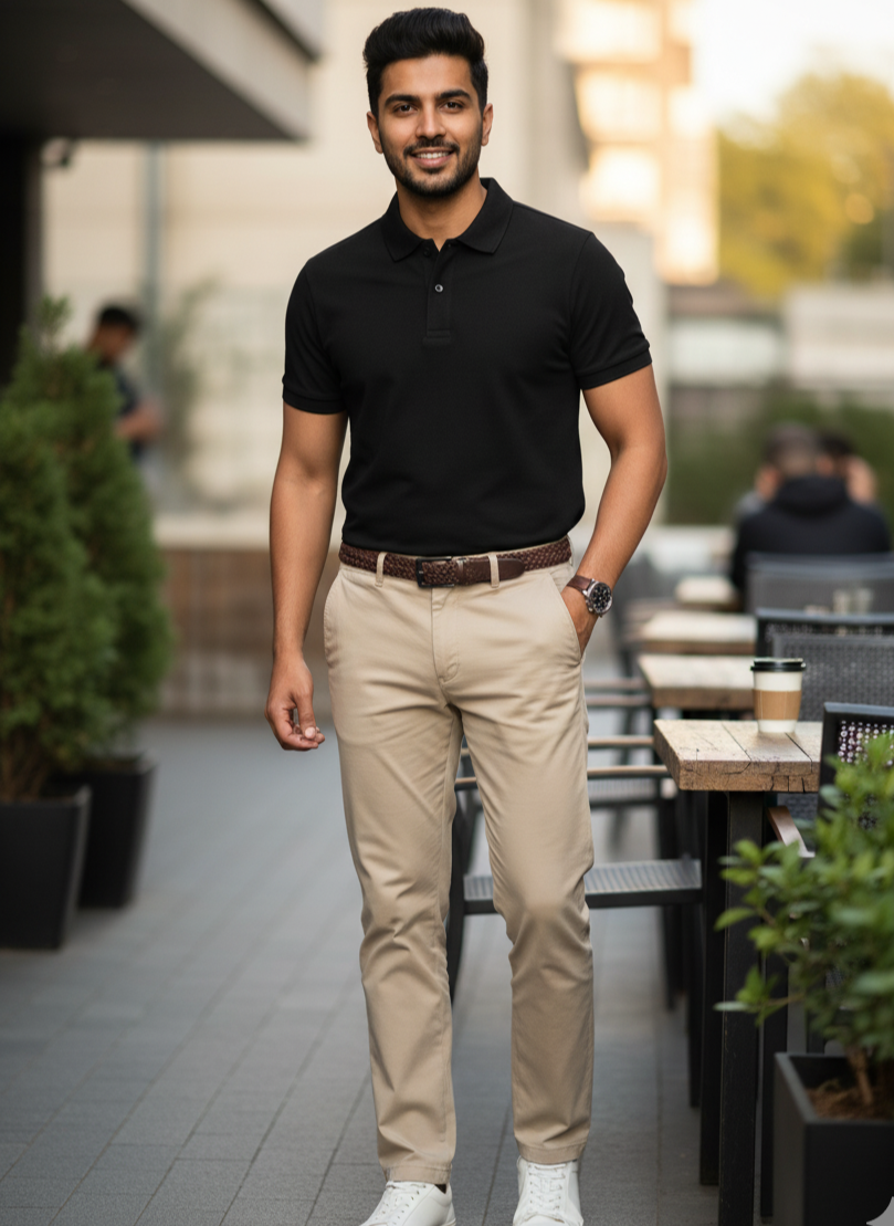 Le Polo Classique T-shirt - Black