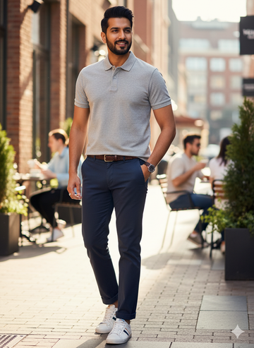 Le Polo Classique T-shirt - Grey