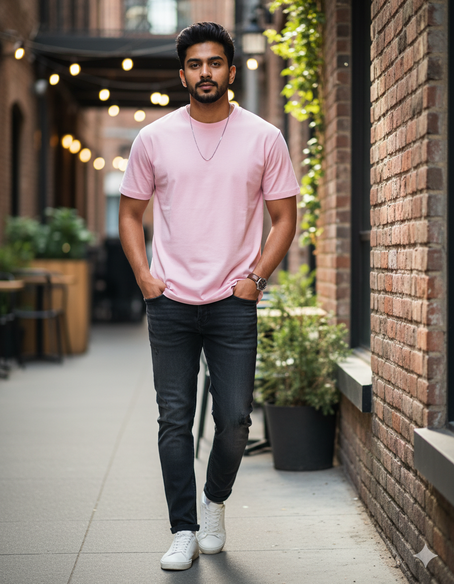 Light Pink Silhouette Classic Stretch T-shirt