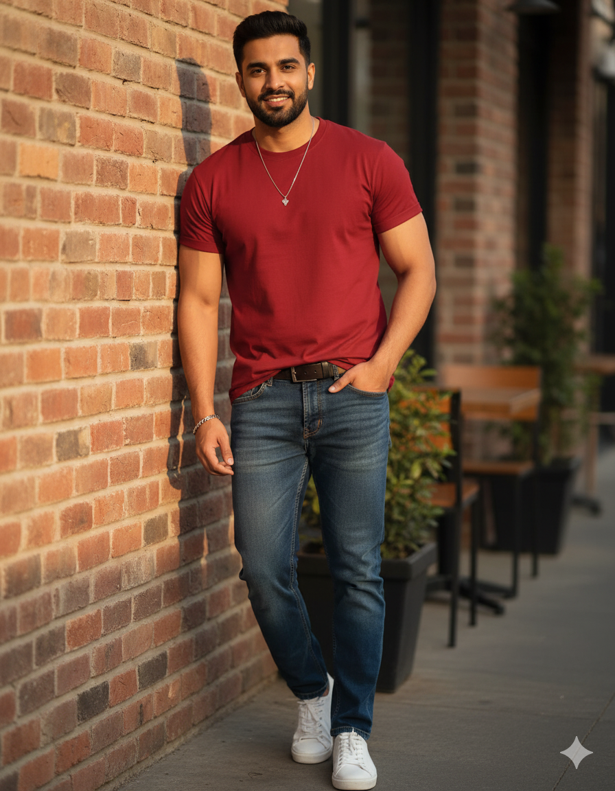 Red Silhouette Classic Stretch T-shirt