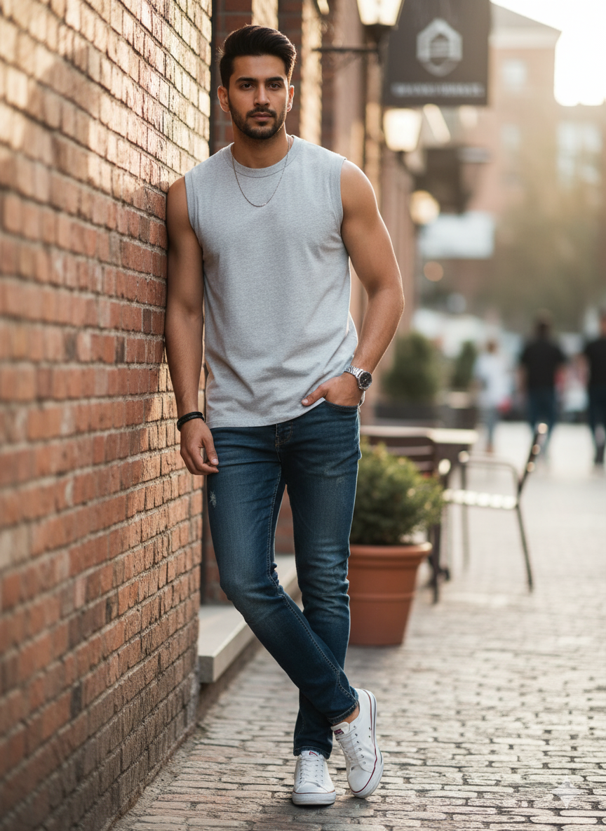 Grey CoreFlex Sleeveless T-Shirt