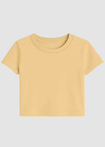 Beige Basic Crop Top