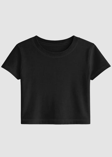Black Basic Crop Top