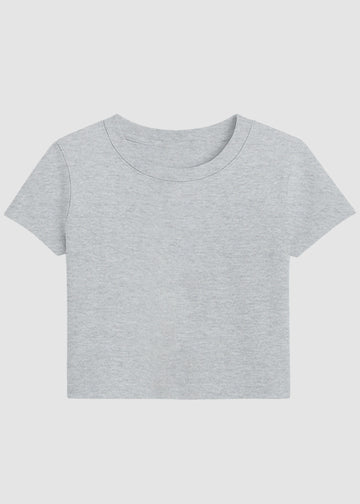 Grey Basic Crop Top