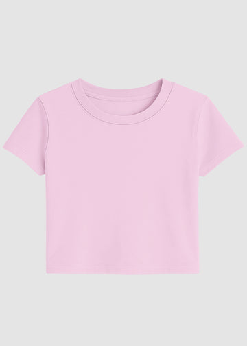 Light Pink Basic Crop Top