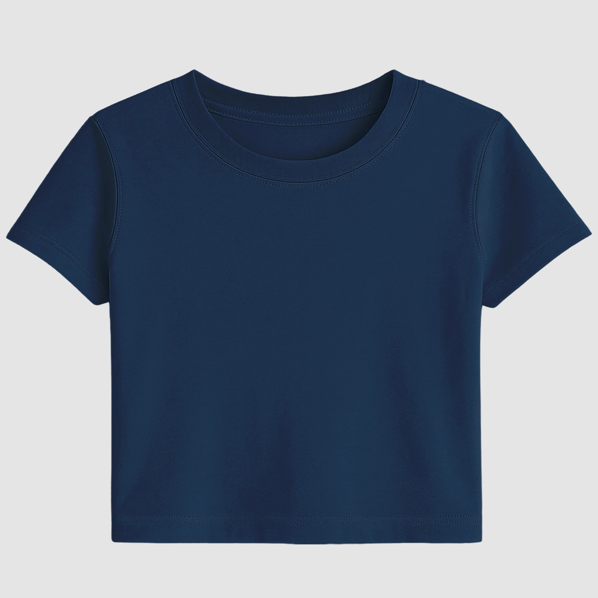 Navy Blue Basic Crop Top