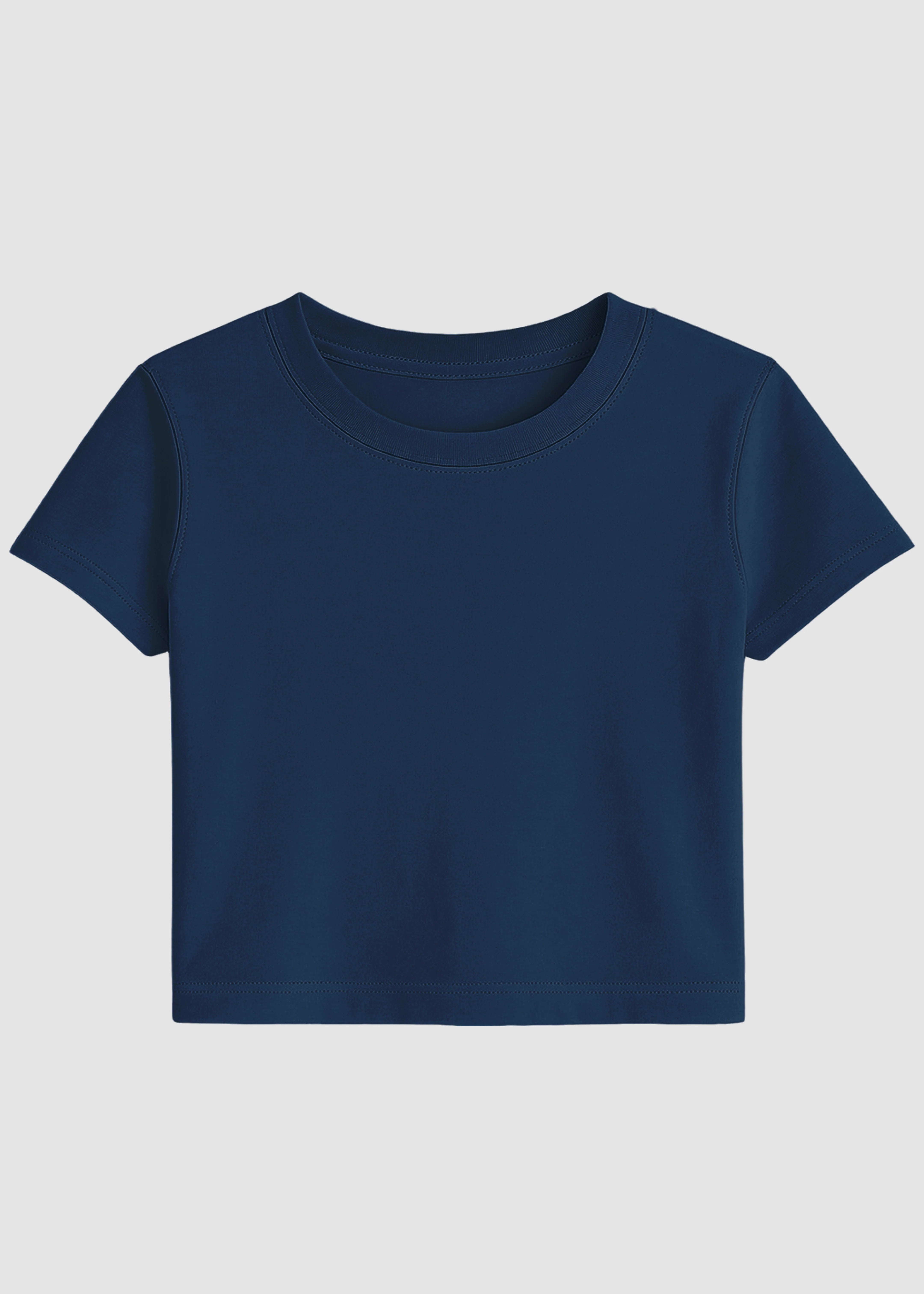 Navy Blue Basic Crop Top