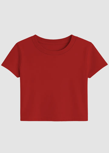 Red Basic Crop Top
